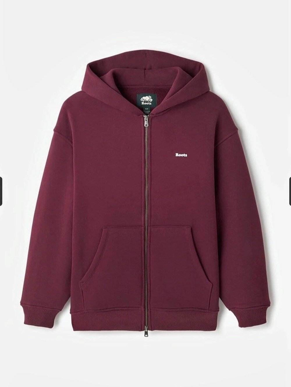 Roots Cloud Logo Zip Hoodie Zip Hoodie in Maroon Fig Size Small NWT